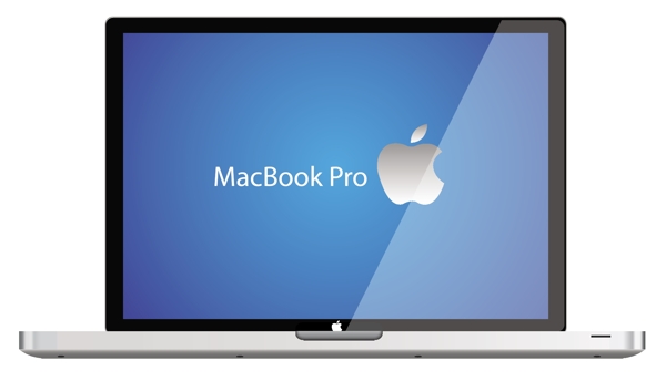 现实的MacBookPro的矢量图形