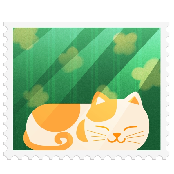 猫咪邮票装饰