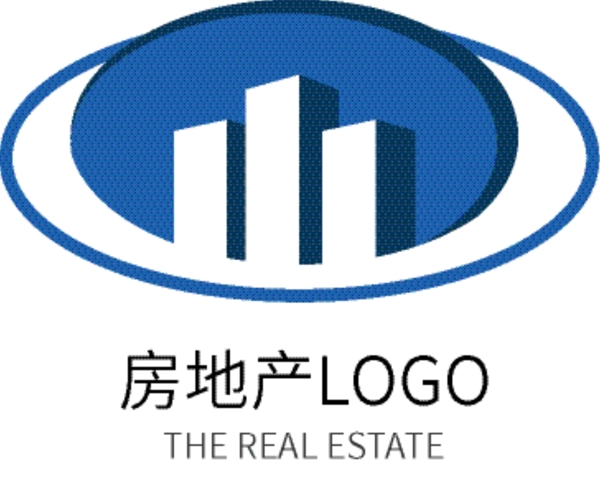 蓝色房地产商务企业logo