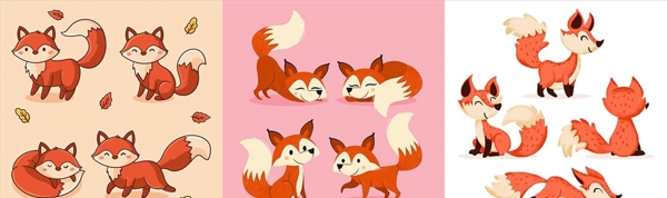 可爱小狐狸矢量图片
