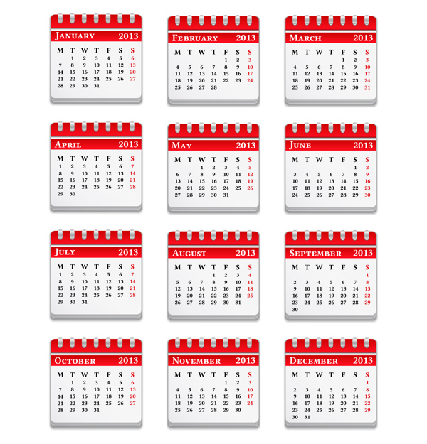 创意2013日历设计元素矢量集17