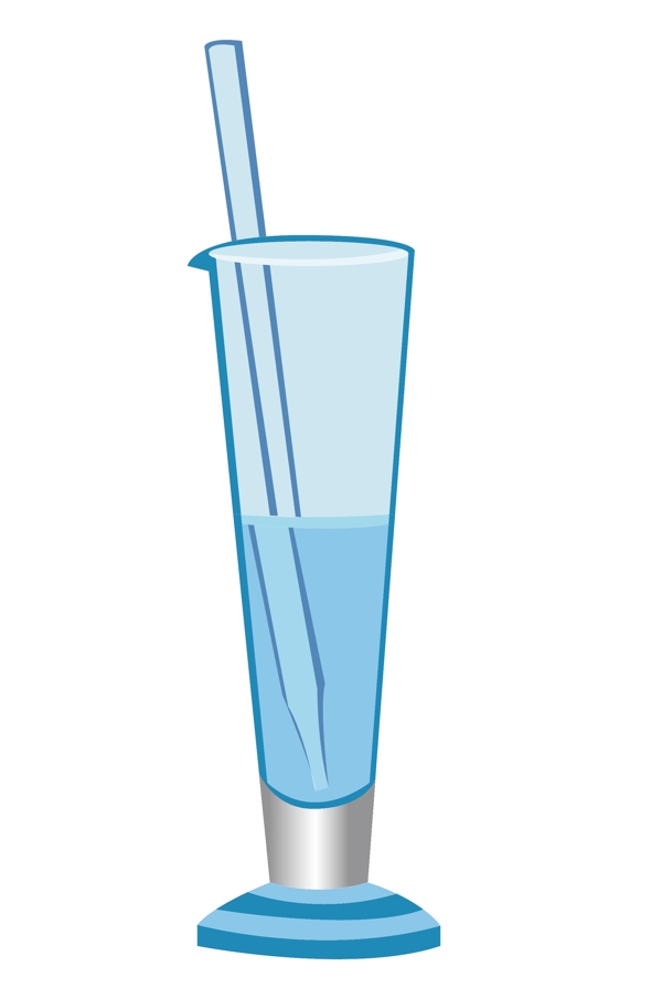 蓝色实验玻璃杯子