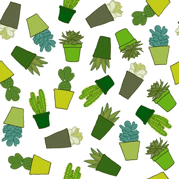 绿色清新植物壁纸图案