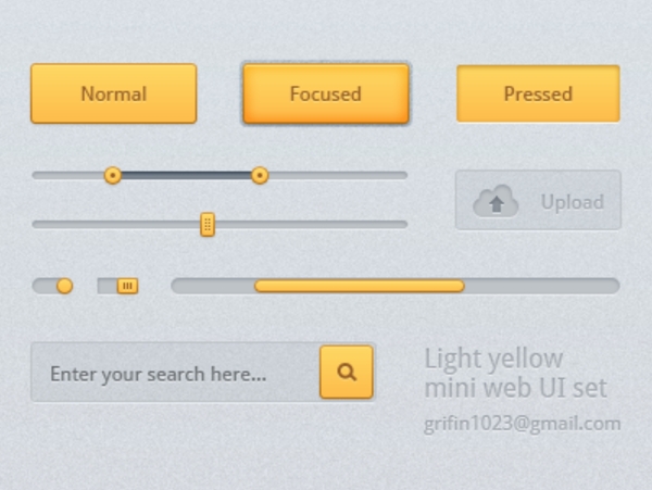 黄色迷你uipsd素材