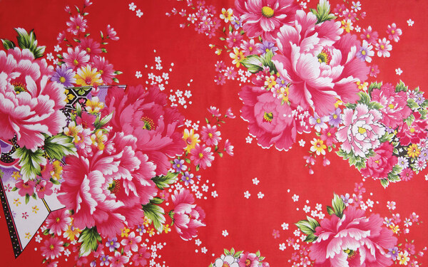 中式红色花纹壁纸