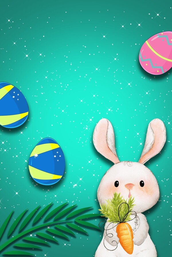 复活节可爱兔子质感背景