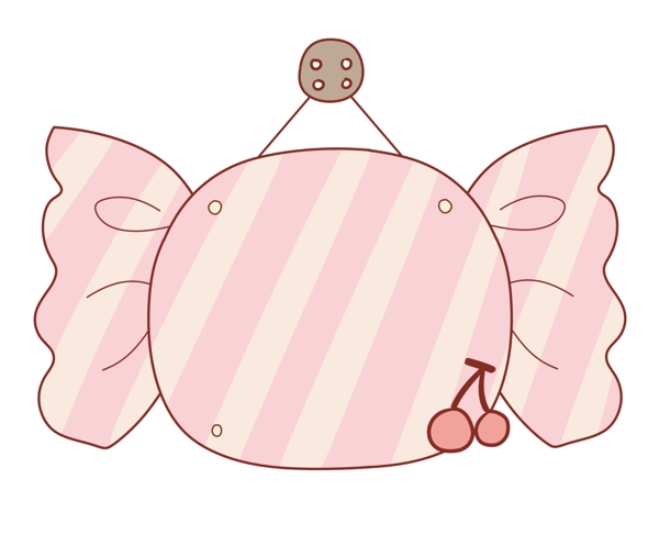 粉色糖果边框插画