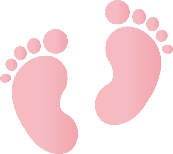 粉色的婴儿脚印