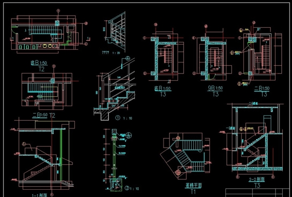 楼梯电梯CAD图库图片