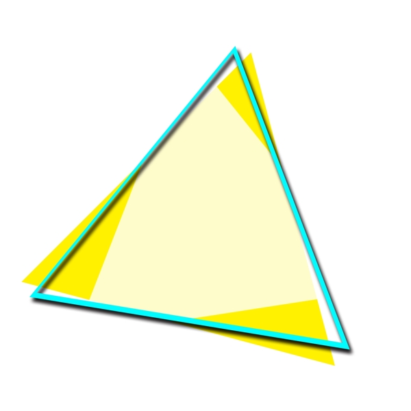水彩黄色卡通三角形
