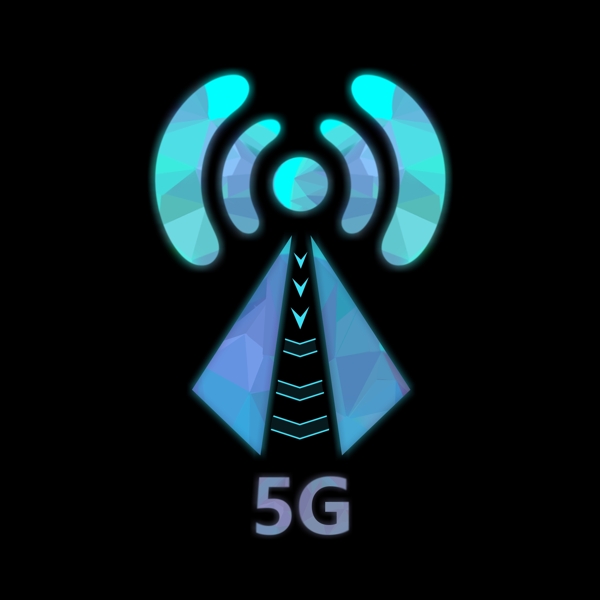 5G蓝色梦幻未来科技风信号塔