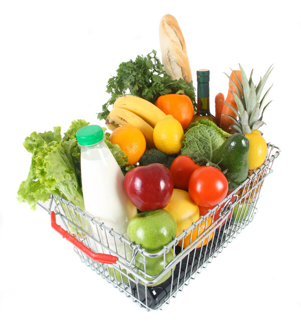 篮子里的水果蔬菜图片
