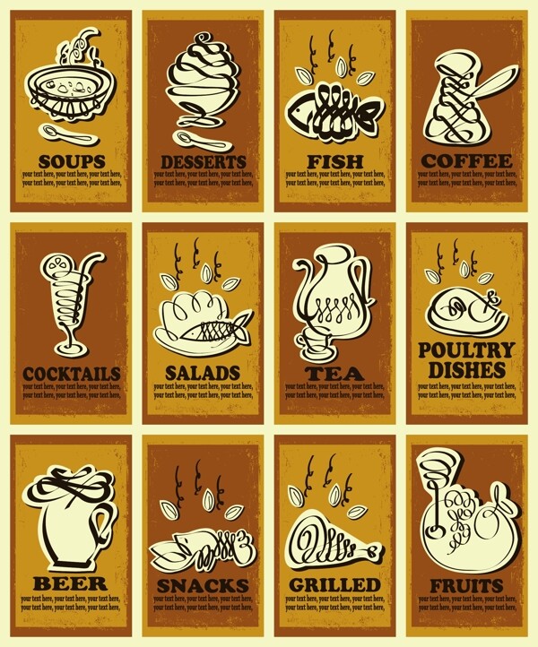 线条食物海报图片