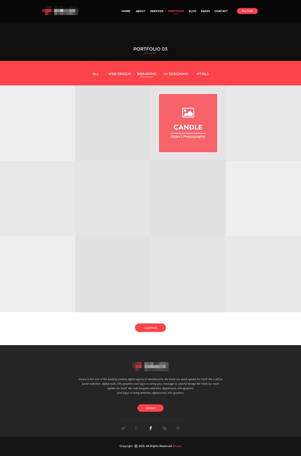 红色简洁的企业创意网站之用户项目展示