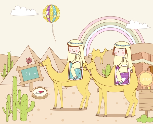 沙漠骑骆驼