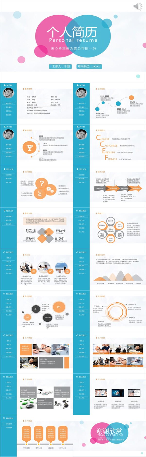 岗位竞聘个人简历PPT模板