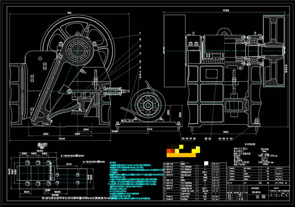 颚式破碎机总图CAD机械图纸