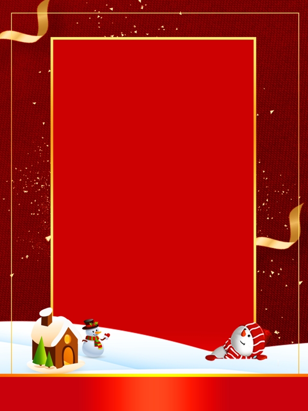 简约时尚雪地圣诞红色背景