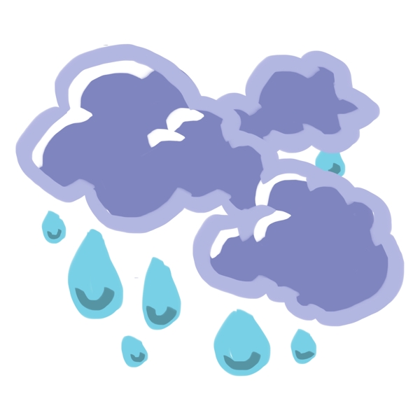大雨天气图标插画