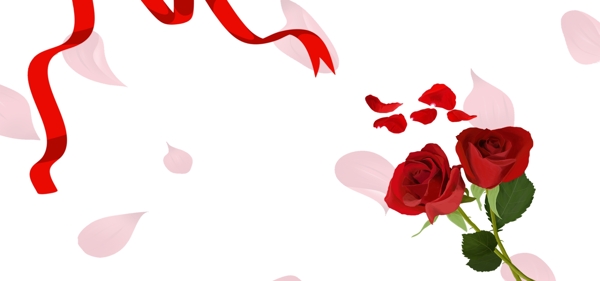 玫瑰浪漫情人节背景海报