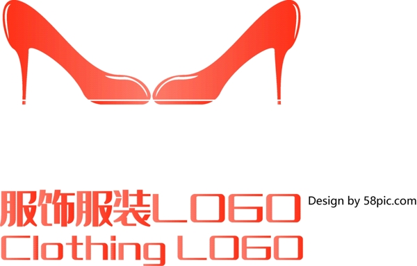 原创创意简约M字高跟鞋服饰服装LOGO