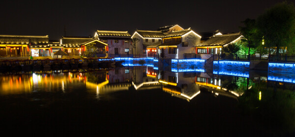 江苏无锡荡口古镇夜景