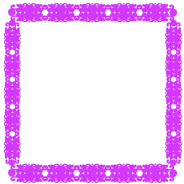 紫色繁花复古边框
