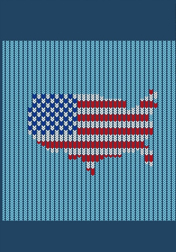 美国地图国旗矢量图下载