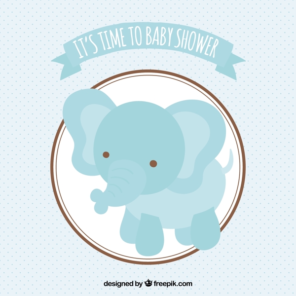 婴儿洗澡卡的蓝色大象