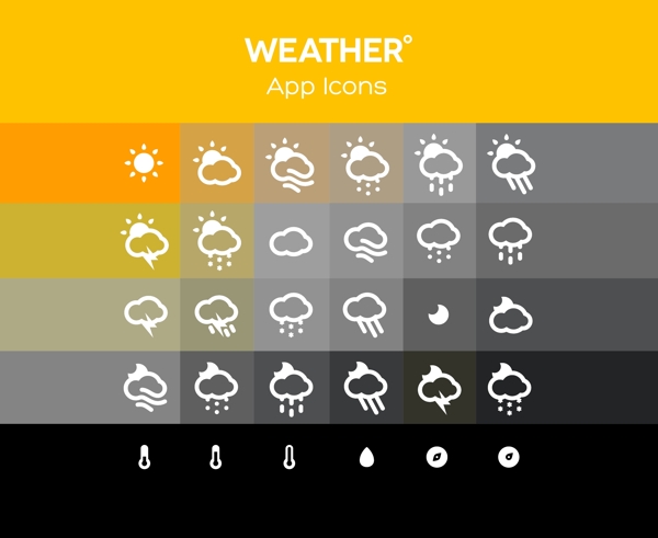 APP天气图标矢量设计素材