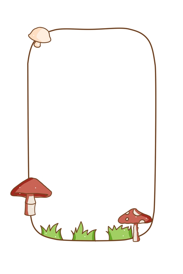 小蘑菇边框装饰插画