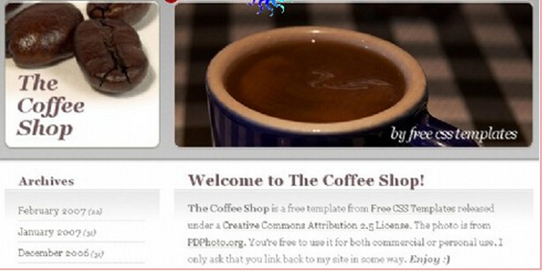 咖啡屋日志网页模板