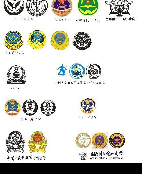 中国各军事院校徽标及院校LOGO图片