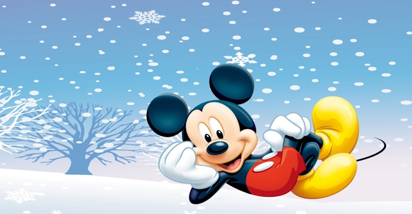 米老鼠雪景图片