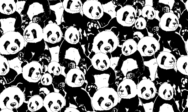熊猫数码印花图片