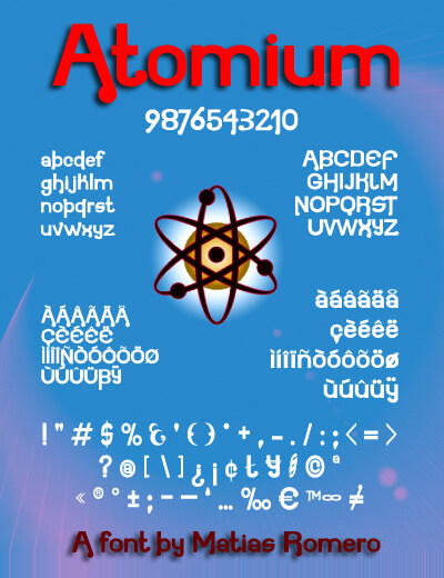 原子塔的字体