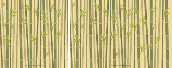 竹背景扁平化风格