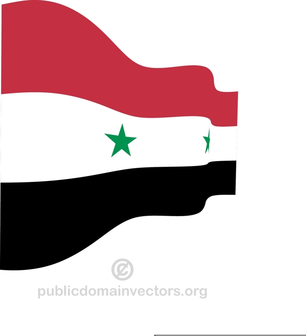 波浪形的叙利亚国旗