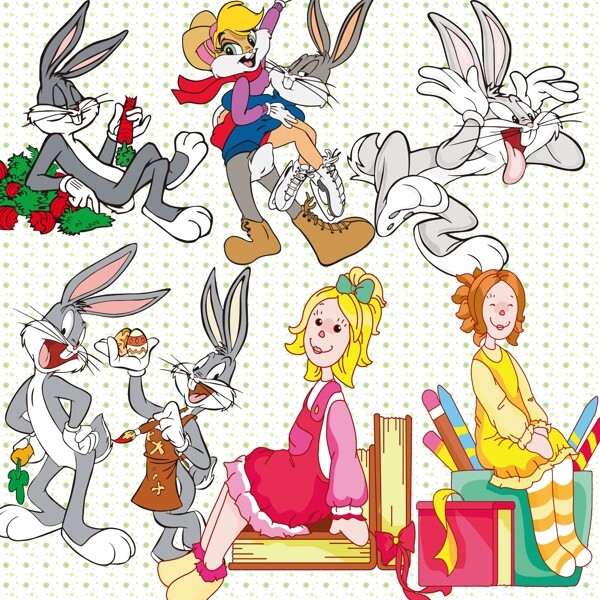 兔子与女孩图片