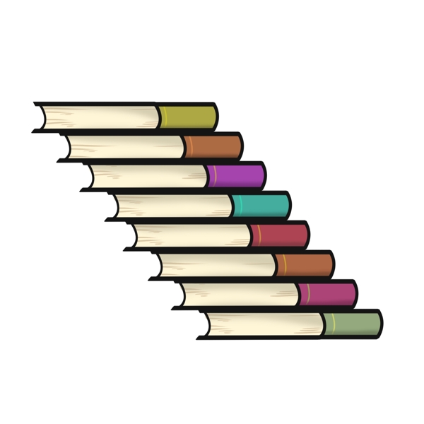 彩色书本楼梯插图