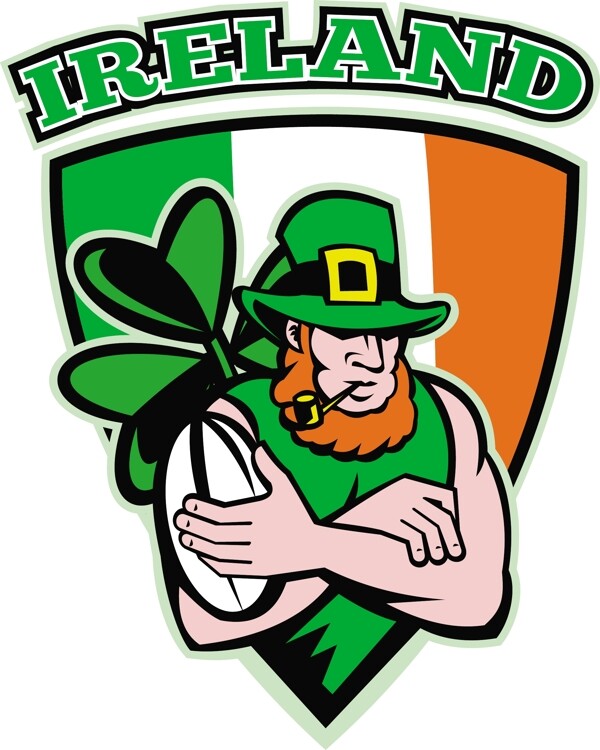 爱尔兰妖精爱尔兰橄榄球运动员盾