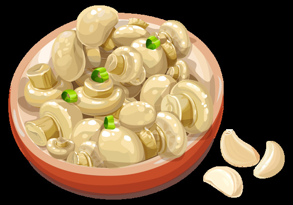 卡通美味香菇汤png元素