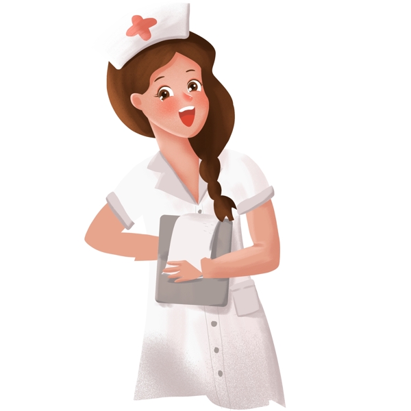 白色衣服女护士人物