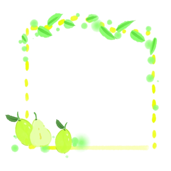 绿色梨子边框装饰