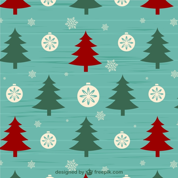 彩色圣诞树无缝背景矢量素材
