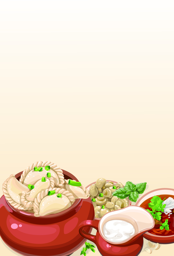 中国食物饺子寒食海报背景