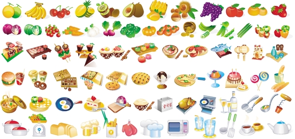 各类食物食品元素矢量素材