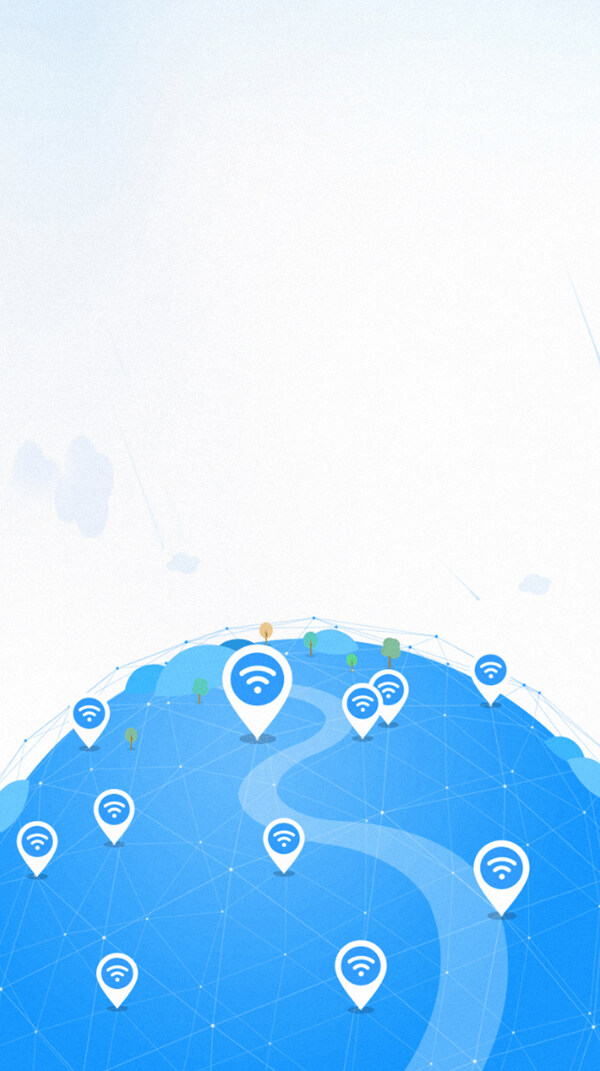 蓝色WiFi信号地球H5背景素材