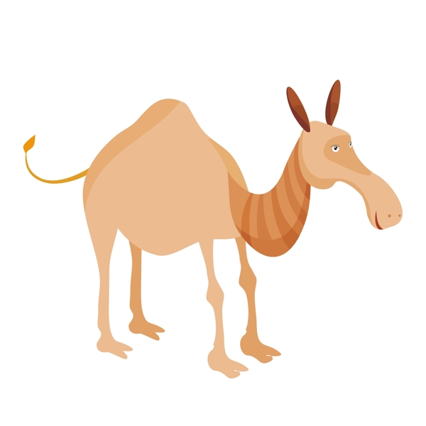 印花矢量图男童卡通动物骆驼免费素材