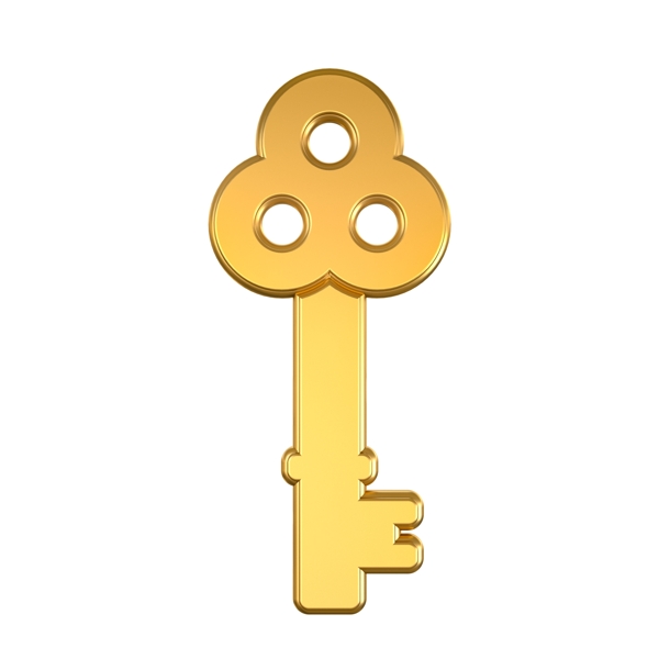 C4D金属质感钥匙装饰